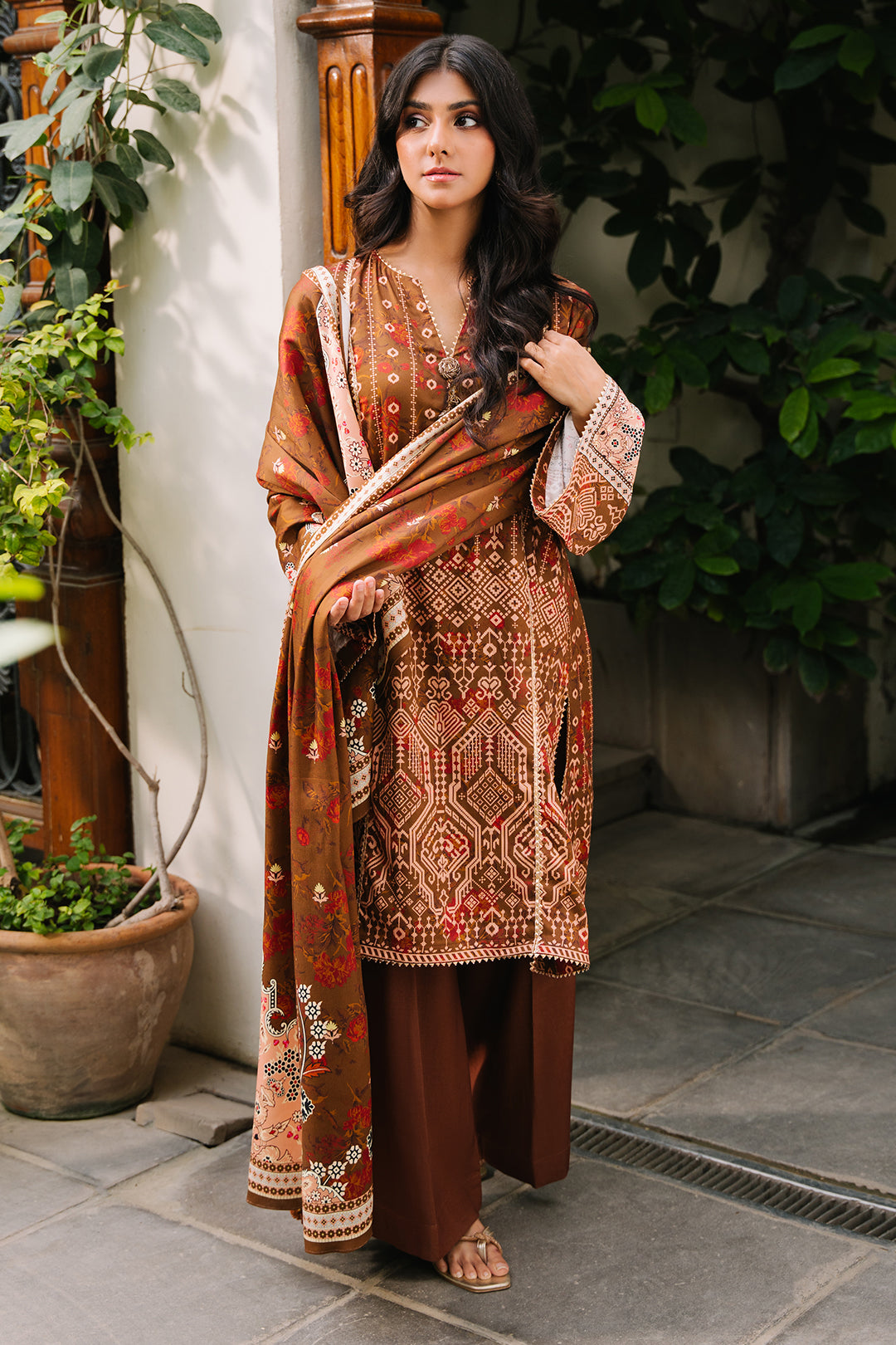 Zellbury | Unstitched 3 Piece Cotail | Shirt Shalwar Dupatta - 0217 - House Of Zarish