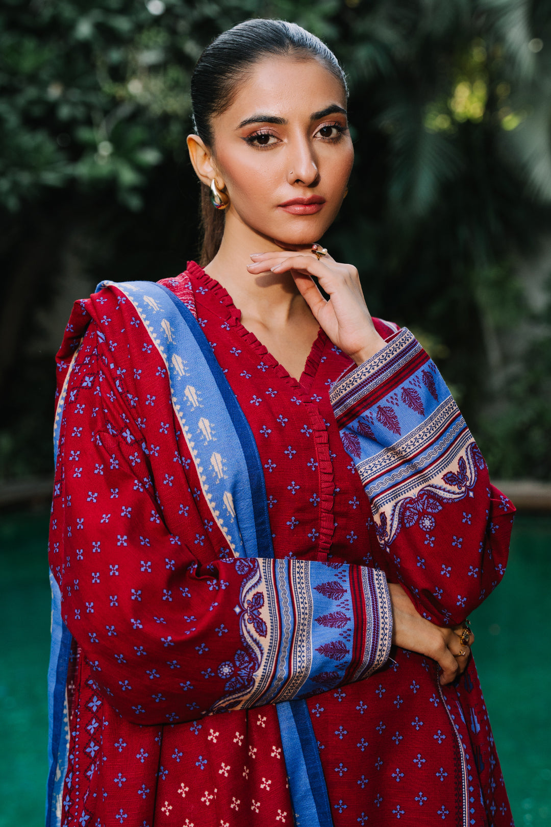 Zellbury | Unstitched 3 Piece Khaddar | Shirt Shalwar Dupatta - 0273 - House Of Zarish
