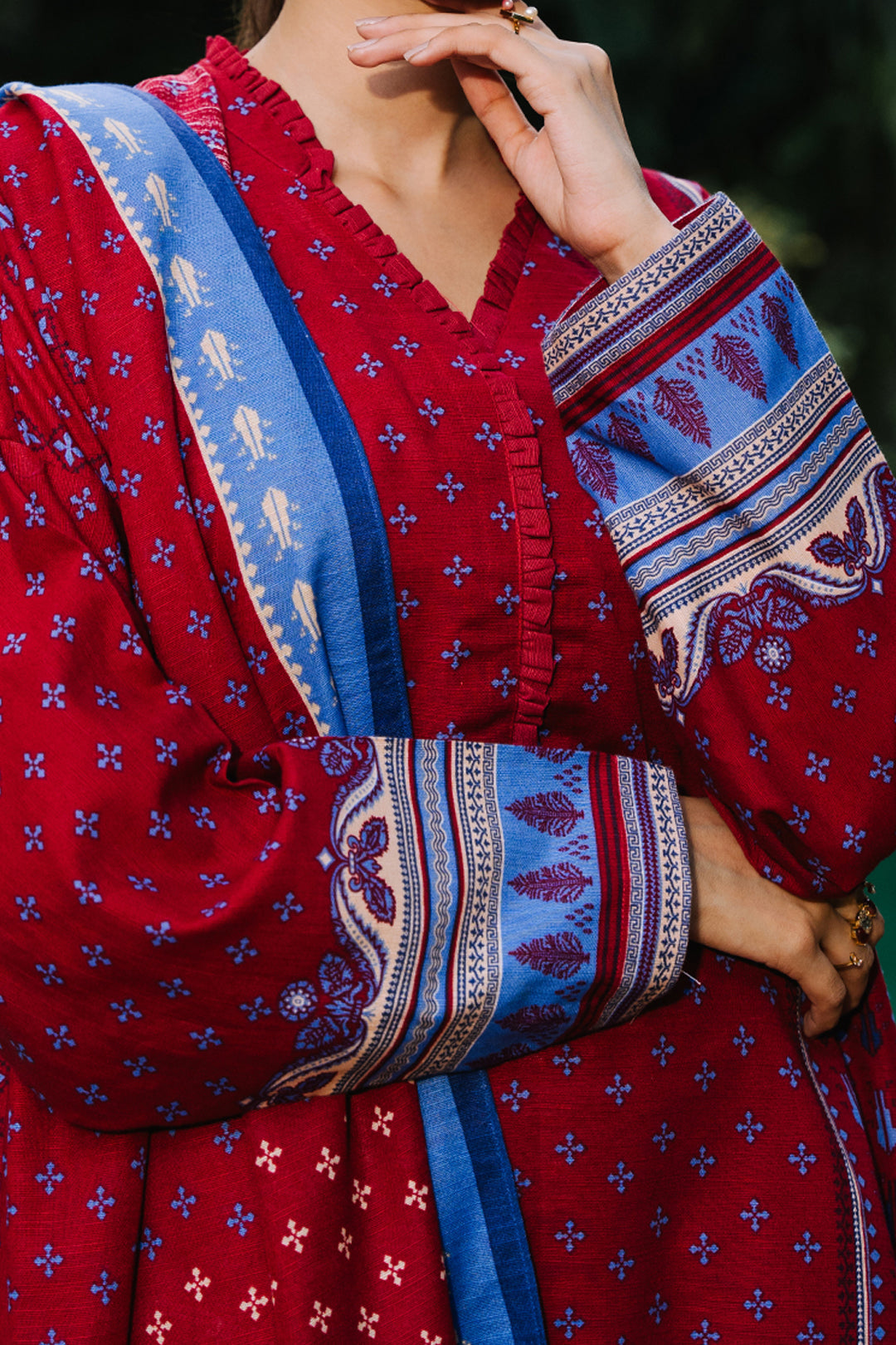 Zellbury | Unstitched 3 Piece Khaddar | Shirt Shalwar Dupatta - 0273 - House Of Zarish