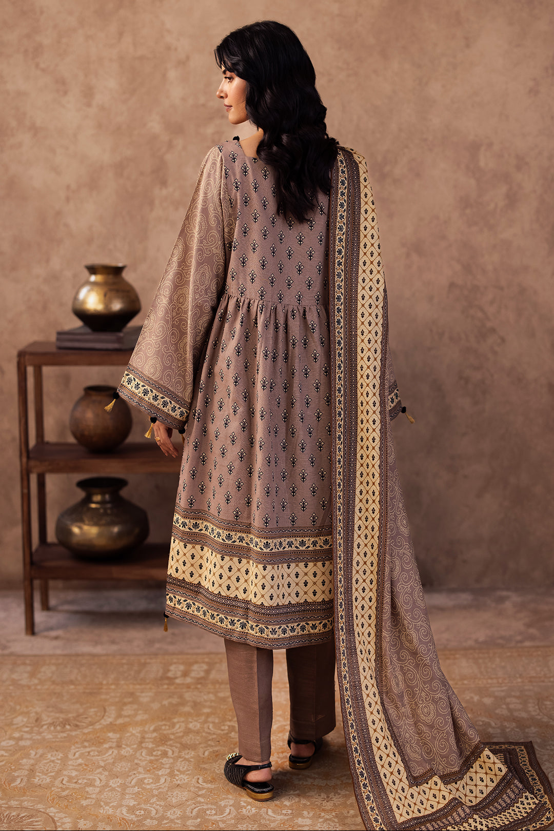 Zellbury | Unstitched 3 Piece Khaddar | Shirt Shalwar Dupatta - 0274 - House Of Zarish
