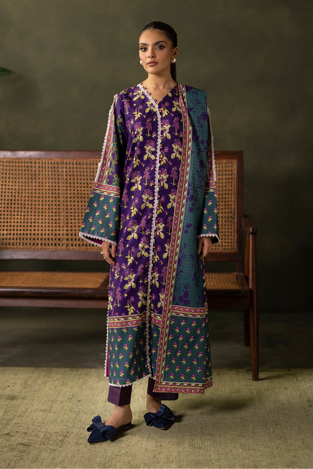 Zellbury | Unstitched 3 Piece Khaddar | Shirt Shalwar Dupatta - 0279 - House Of Zarish