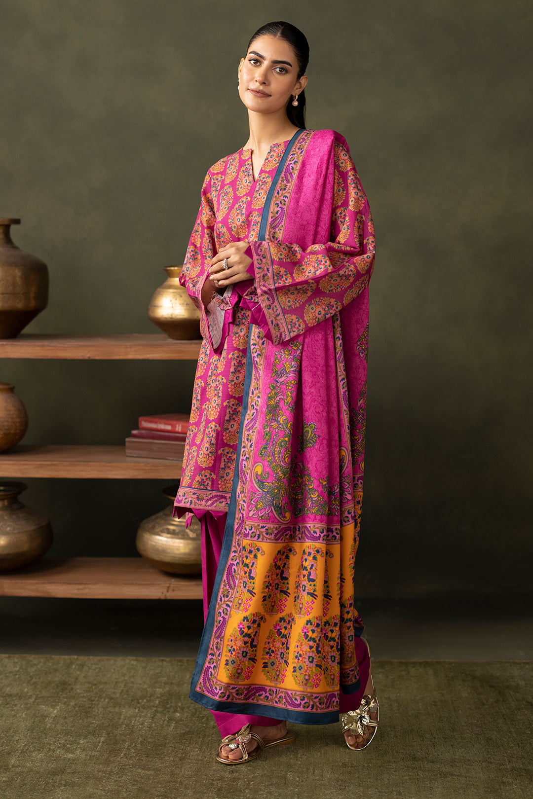 Zellbury | Unstitched 3 Piece Khaddar | Shirt Shalwar Dupatta - 0287 - House Of Zarish