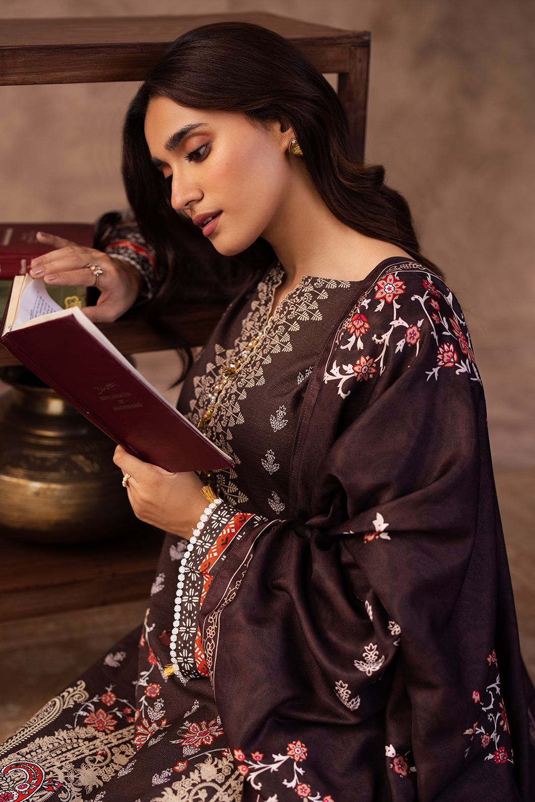 Zellbury | Unstitched 3 Piece Khaddar | Shirt Shalwar Dupatta - 0288 - House Of Zarish