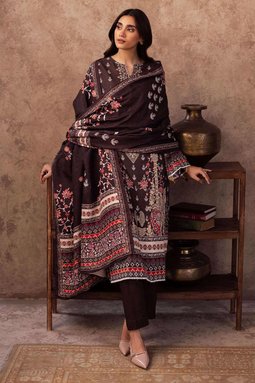 Zellbury | Unstitched 3 Piece Khaddar | Shirt Shalwar Dupatta - 0288 - House Of Zarish