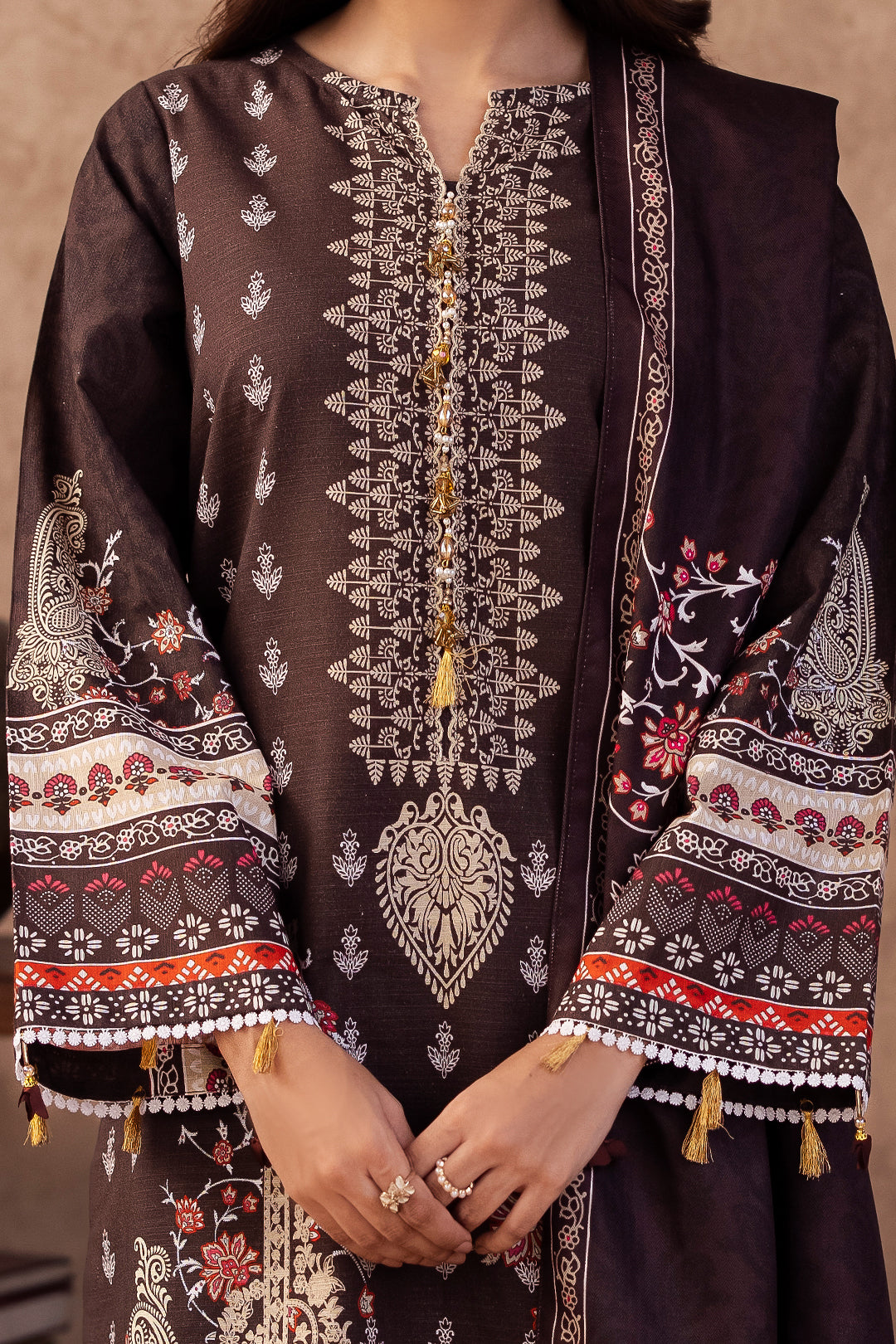 Zellbury | Unstitched 3 Piece Khaddar | Shirt Shalwar Dupatta - 0288 - House Of Zarish