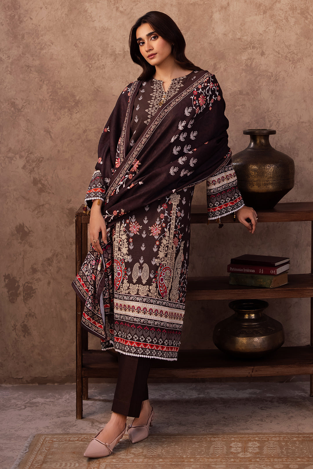 Zellbury | Unstitched 3 Piece Khaddar | Shirt Shalwar Dupatta - 0288 - House Of Zarish