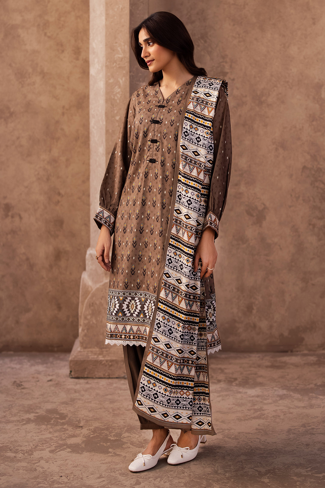 Zellbury | Unstitched 3 Piece Viscose | Shirt Shalwar Dupatta - 0293 - House Of Zarish