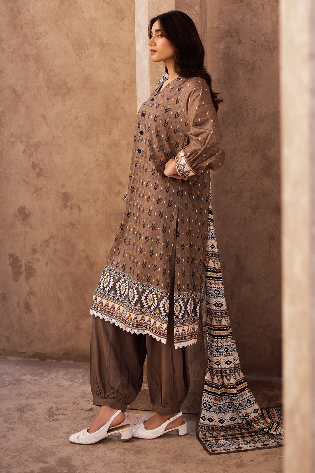 Zellbury | Unstitched 3 Piece Viscose | Shirt Shalwar Dupatta - 0293 - House Of Zarish