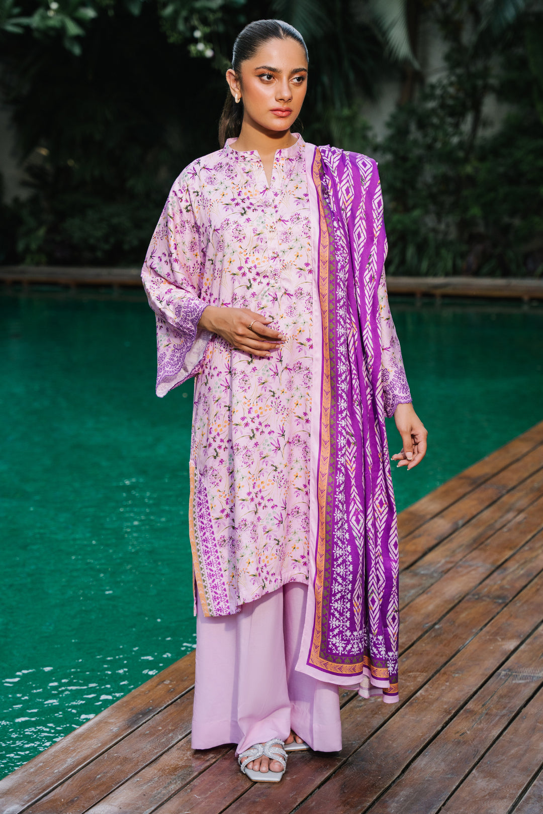 Zellbury | Unstitched 3 Piece Viscose | Shirt Shalwar Dupatta - 0295 - House Of Zarish