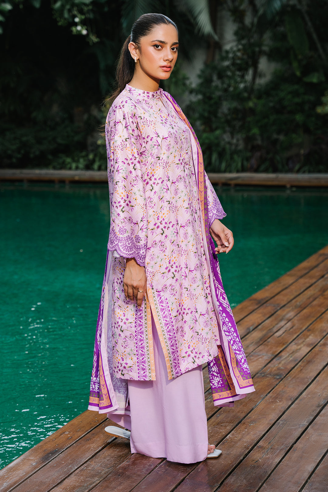 Zellbury | Unstitched 3 Piece Viscose | Shirt Shalwar Dupatta - 0295 - House Of Zarish