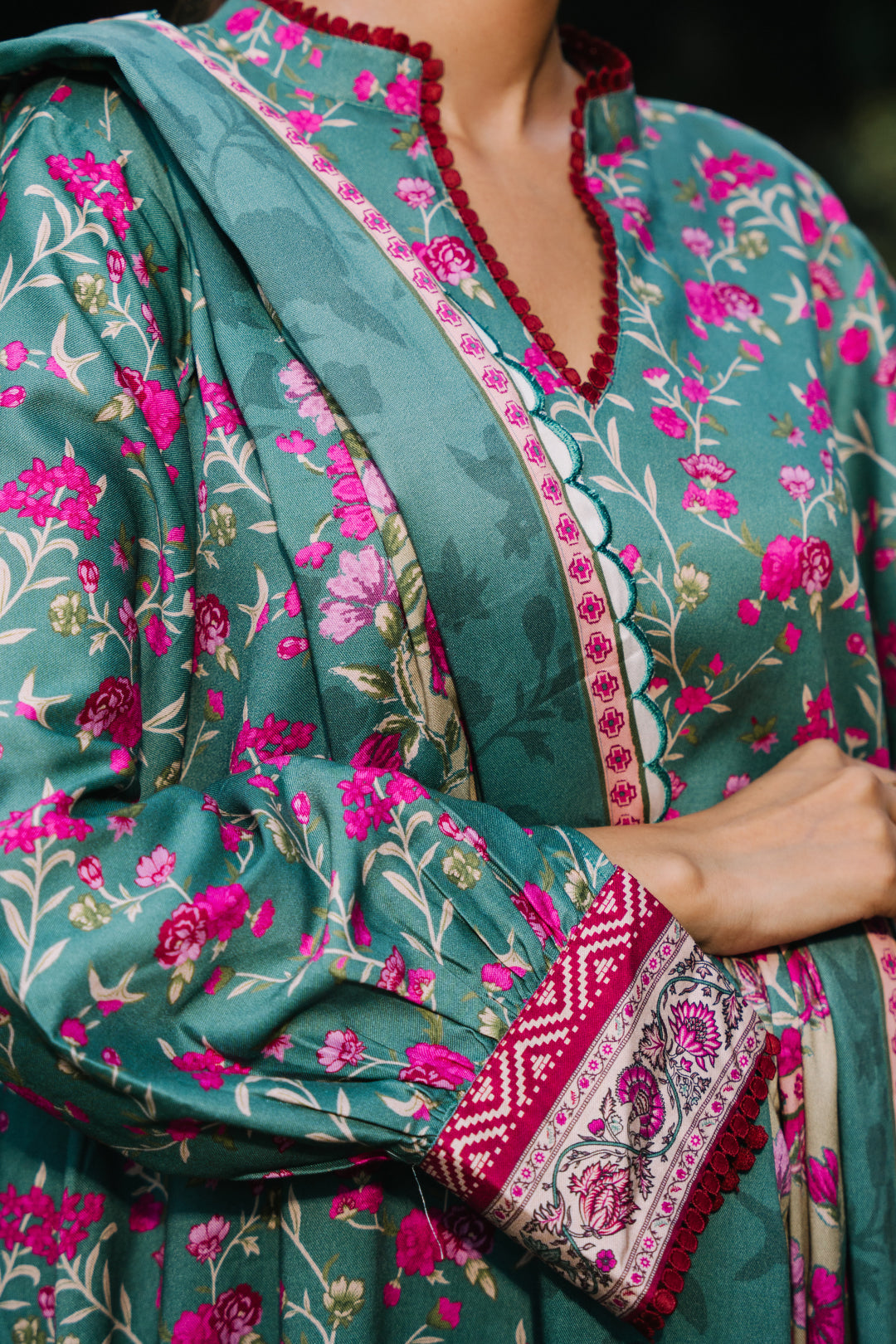 Zellbury | Unstitched 3 Piece Viscose | Shirt Shalwar Dupatta - 0296 - House Of Zarish