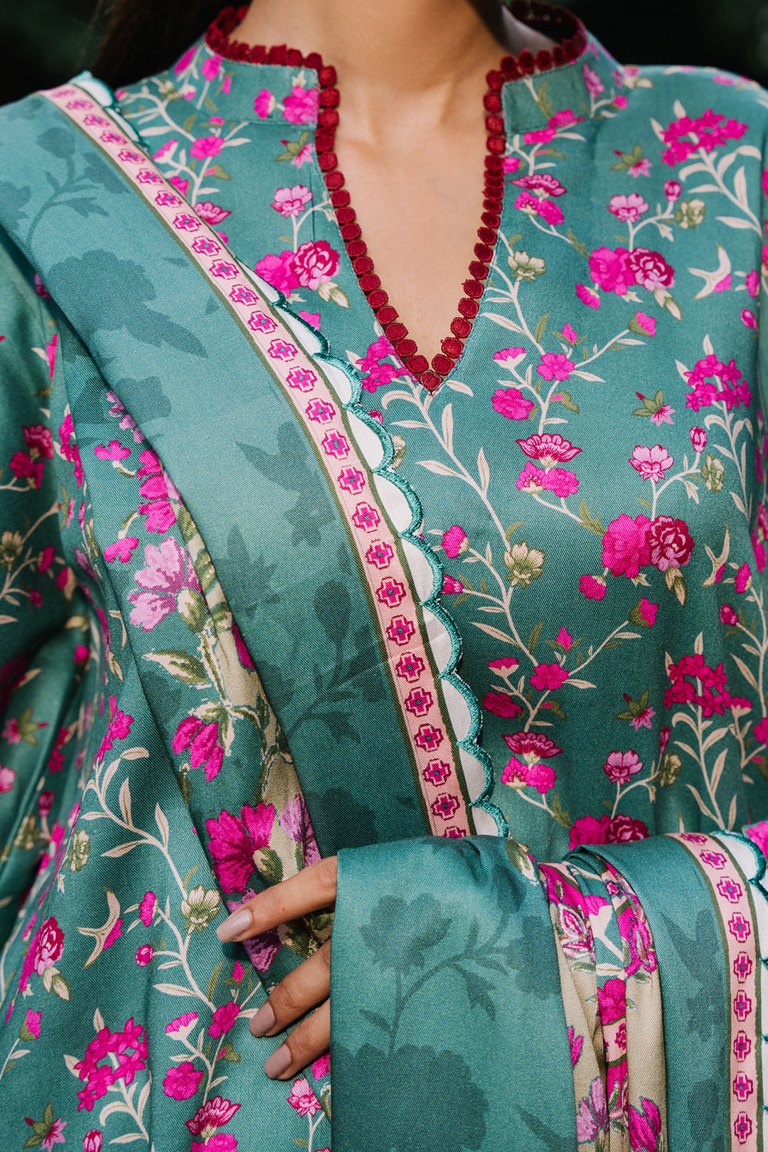 Zellbury | Unstitched 3 Piece Viscose | Shirt Shalwar Dupatta - 0296 - House Of Zarish