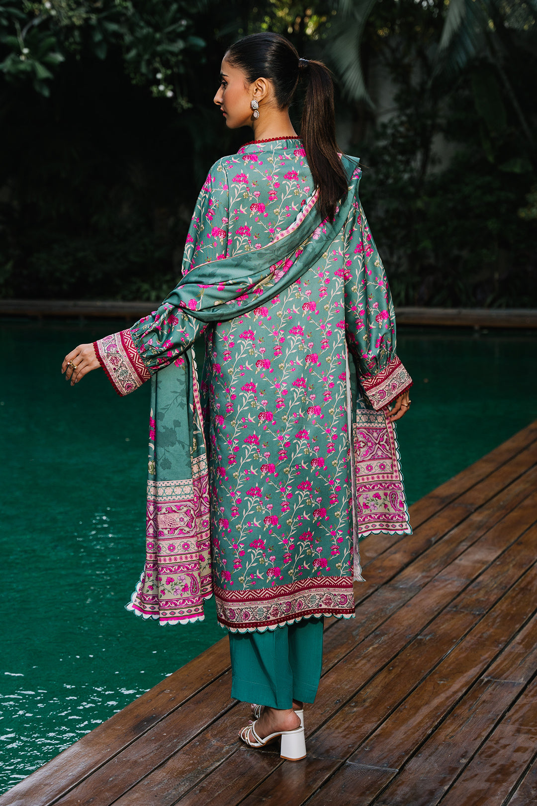 Zellbury | Unstitched 3 Piece Viscose | Shirt Shalwar Dupatta - 0296 - House Of Zarish