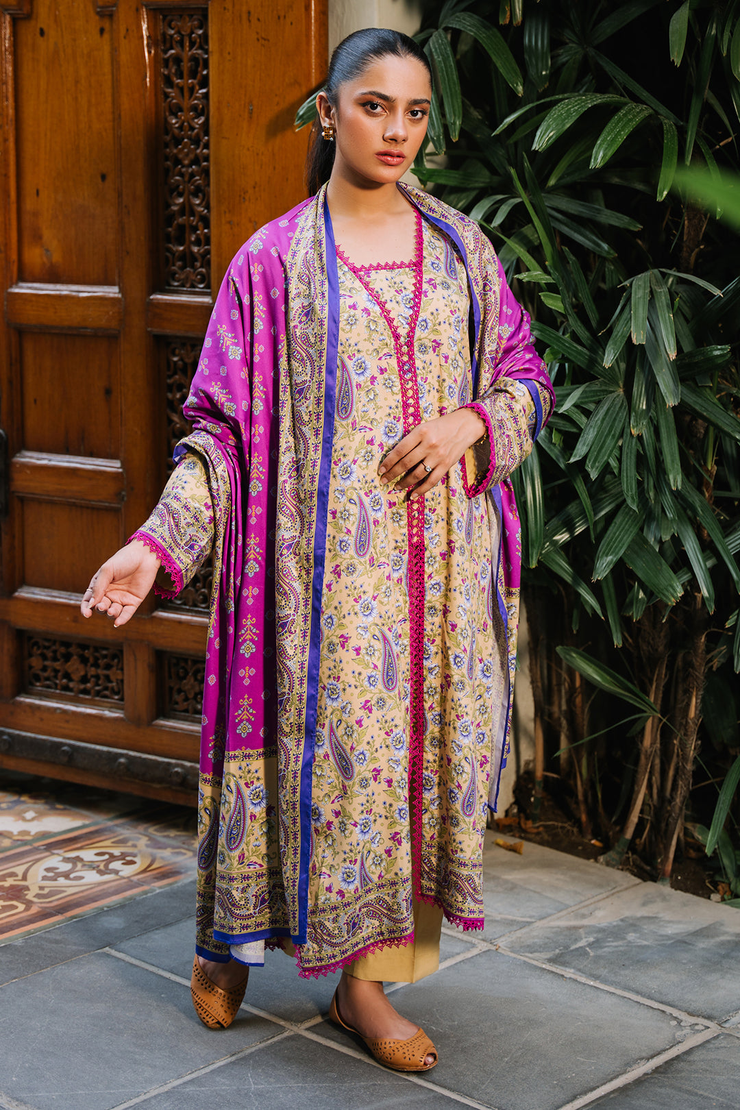 Zellbury | Unstitched 3 Piece Viscose | Shirt Shalwar Dupatta - 0297 - House Of Zarish