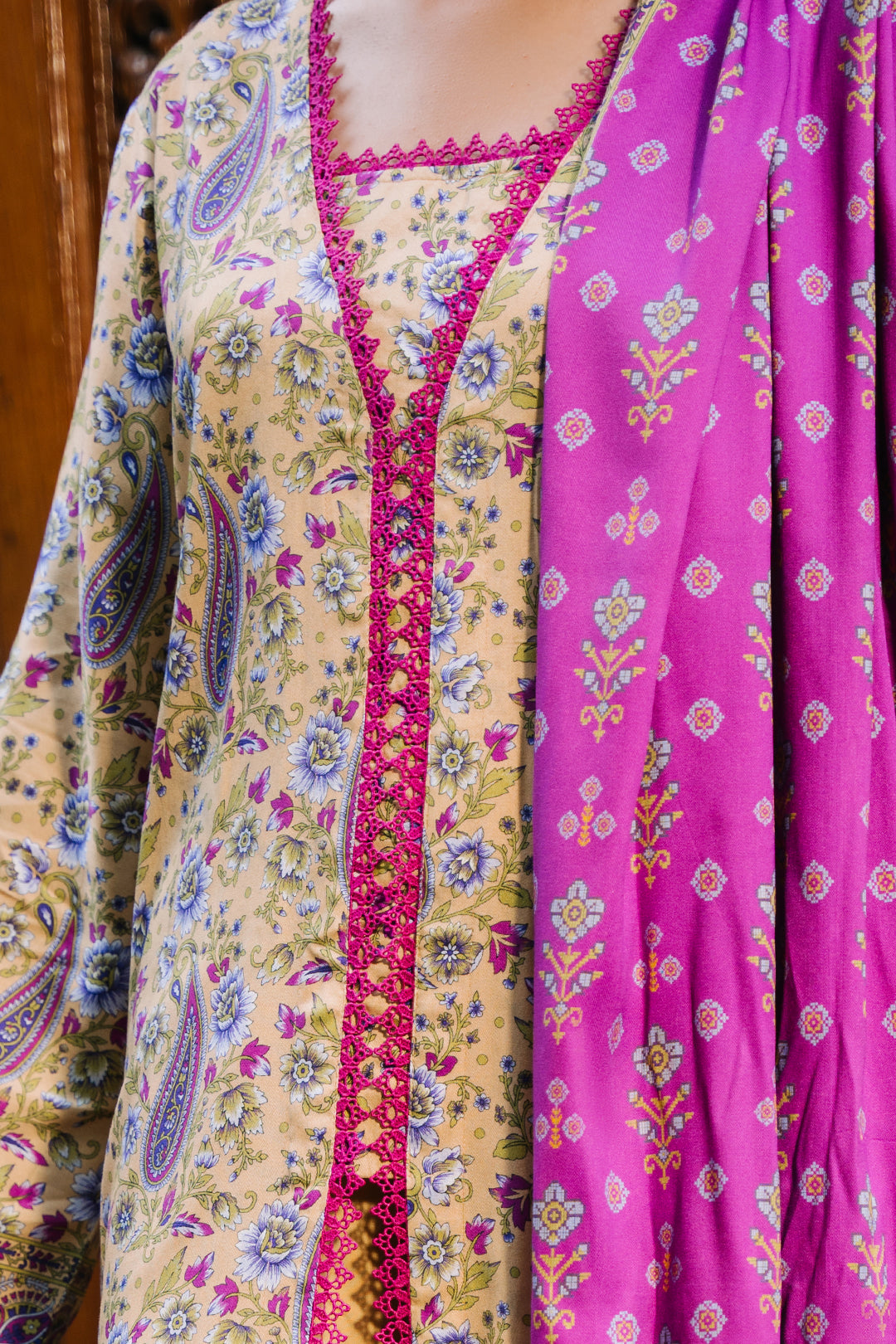 Zellbury | Unstitched 3 Piece Viscose | Shirt Shalwar Dupatta - 0297 - House Of Zarish