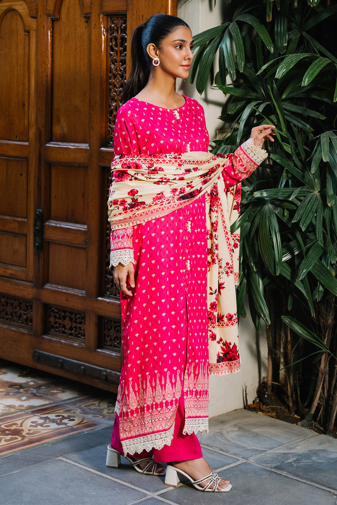Zellbury | Unstitched 3 Piece Viscose | Shirt Shalwar Dupatta - 0300 - House Of Zarish