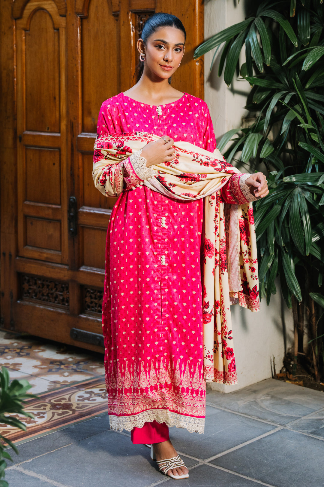 Zellbury | Unstitched 3 Piece Viscose | Shirt Shalwar Dupatta - 0300 - House Of Zarish