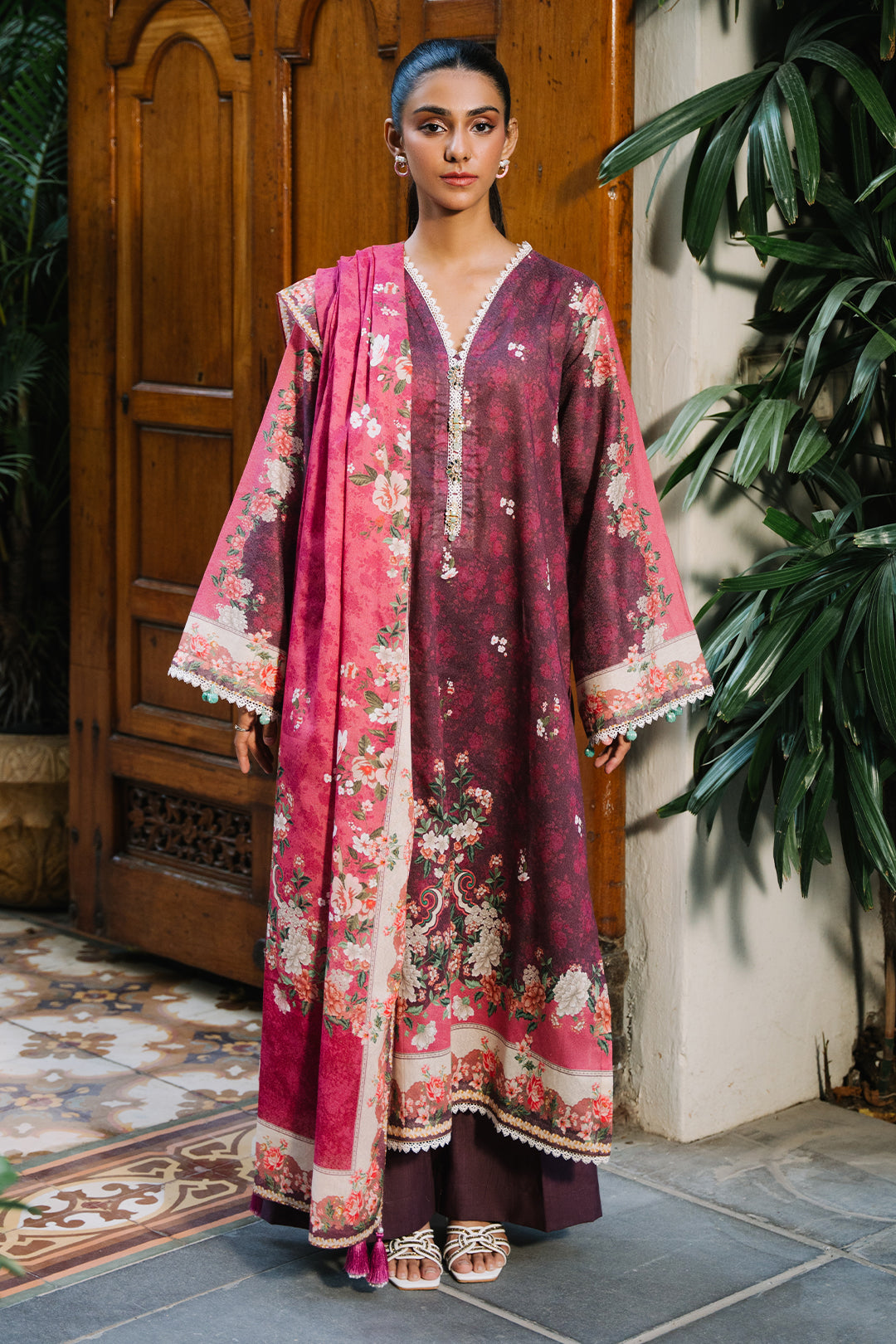 Zellbury | Unstitched 3 Piece Karandi | Shirt Shalwar Dupatta - 0301 - House Of Zarish