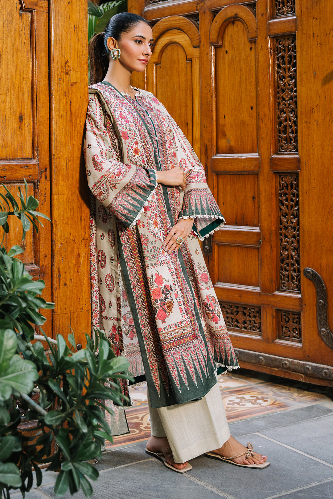 Zellbury | Unstitched 3 Piece Karandi | Shirt Shalwar Dupatta - 0302 - House Of Zarish