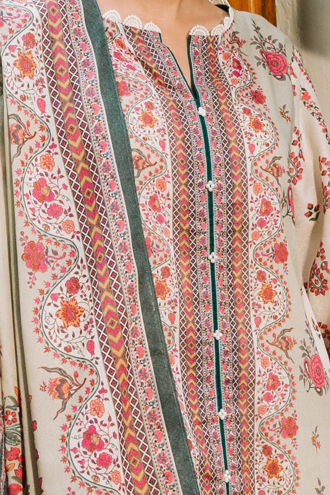 Zellbury | Unstitched 3 Piece Karandi | Shirt Shalwar Dupatta - 0302 - House Of Zarish