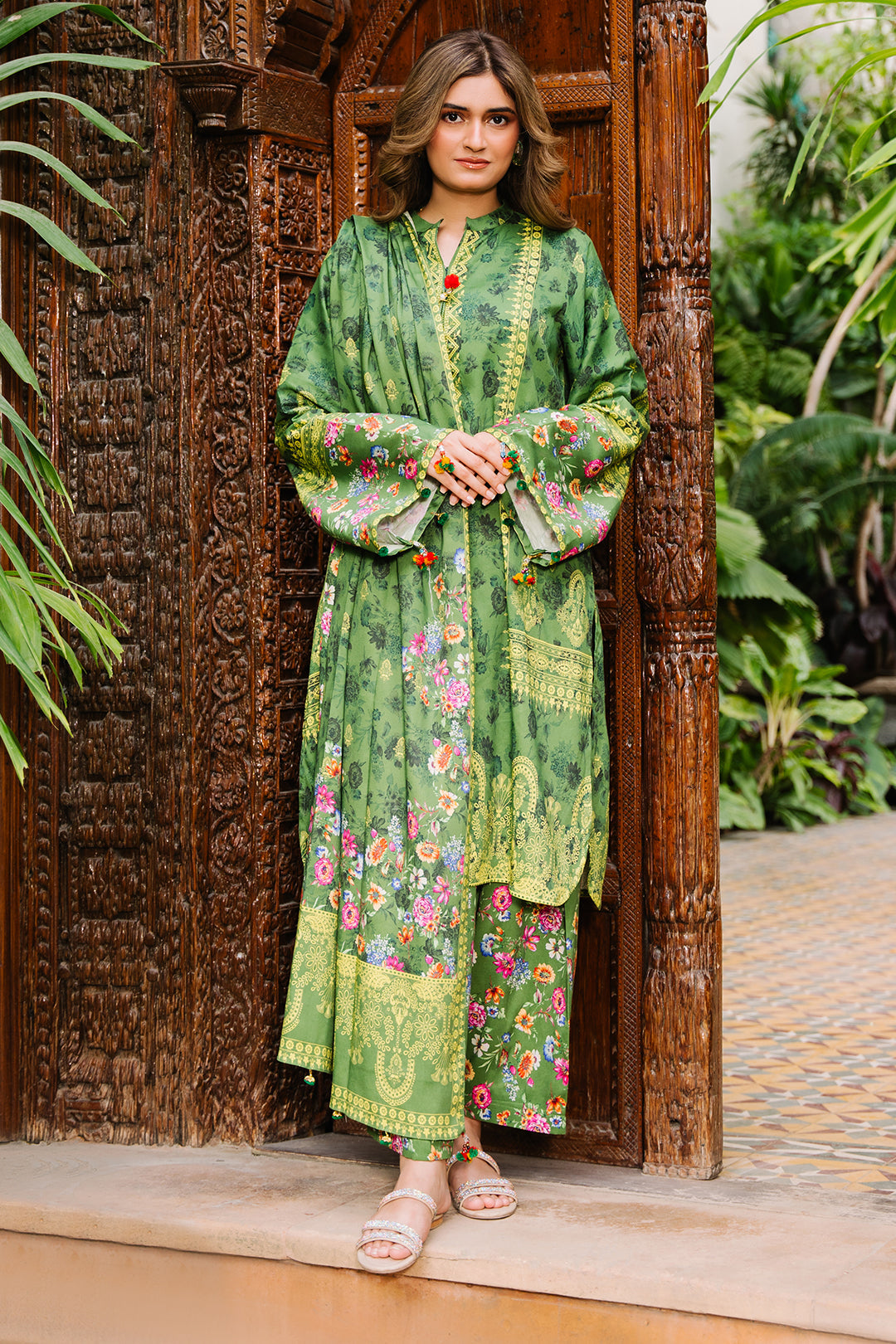 Zellbury | Unstitched 3 Piece Viscose | Shirt Shalwar Dupatta - 0305 - House Of Zarish