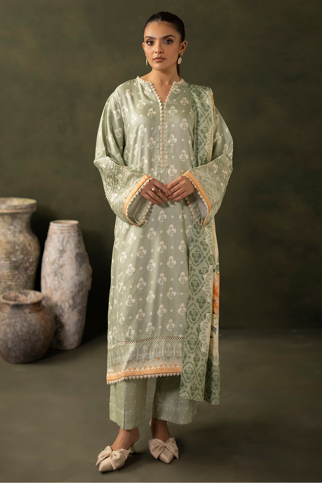 Zellbury | Unstitched 3 Piece Viscose | Shirt Shalwar Dupatta - 0306 - House Of Zarish