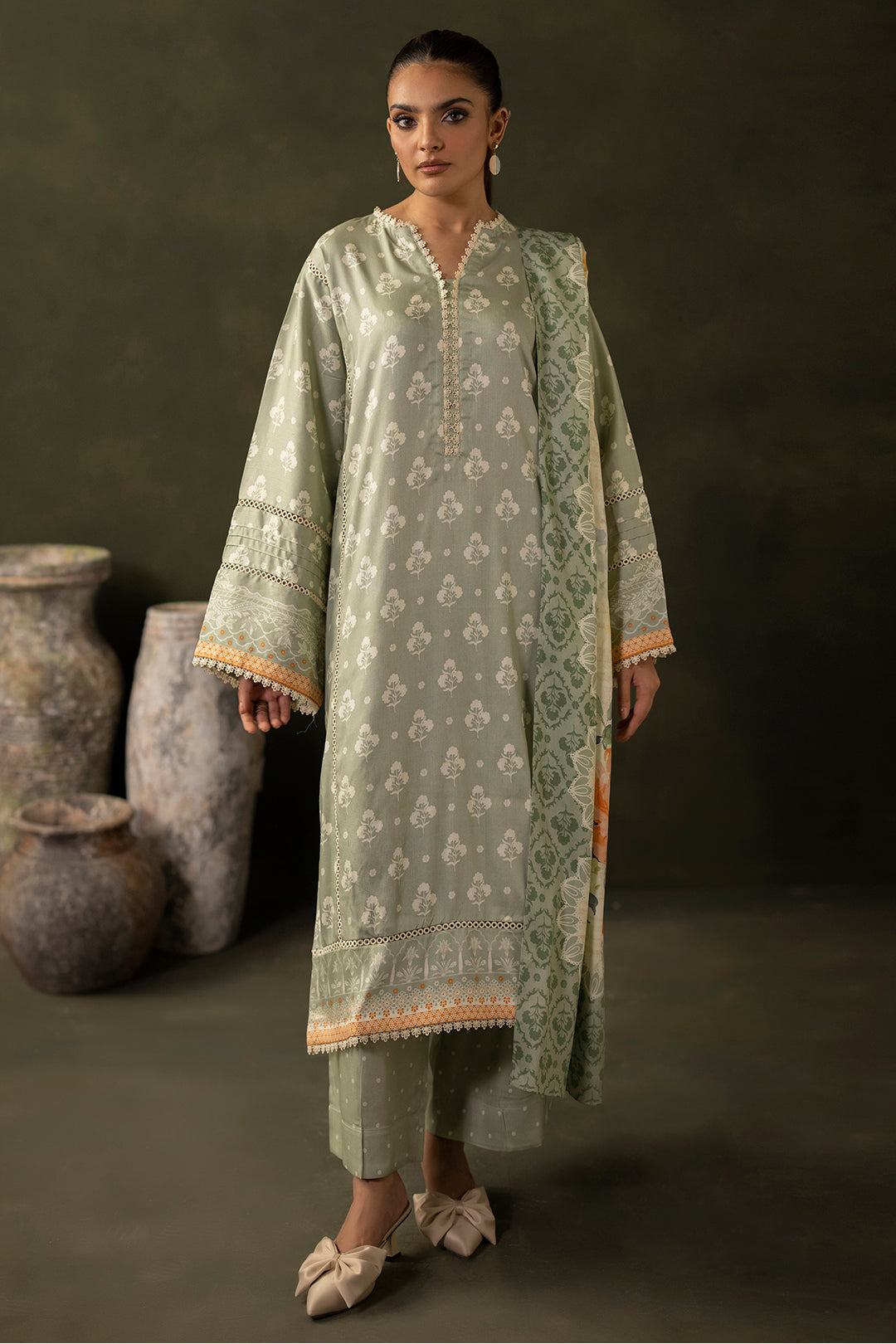Zellbury | Unstitched 3 Piece Viscose | Shirt Shalwar Dupatta - 0306 - House Of Zarish