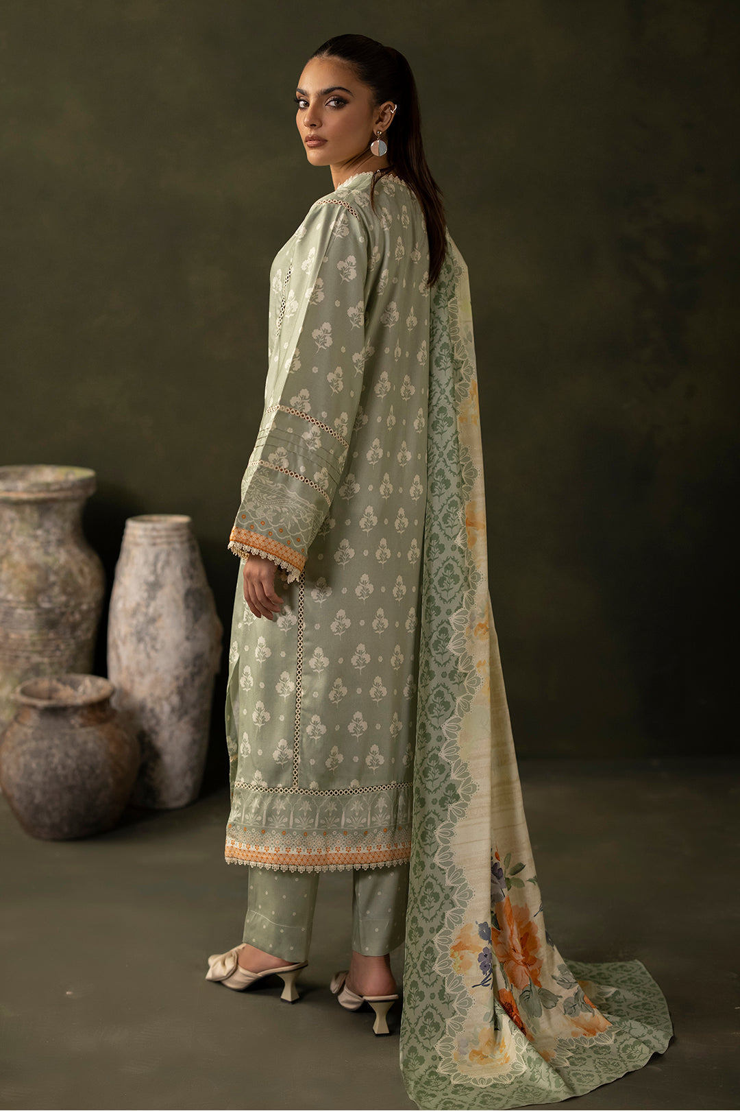 Zellbury | Unstitched 3 Piece Viscose | Shirt Shalwar Dupatta - 0306 - House Of Zarish