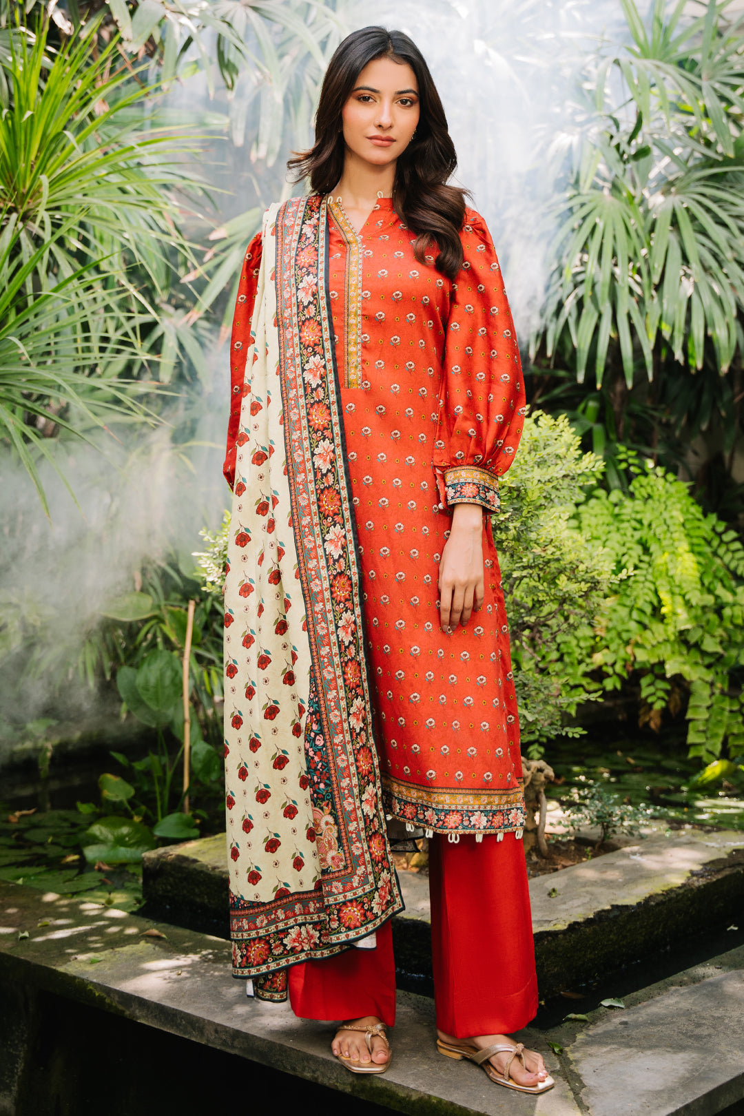 Zellbury | Unstitched 3 Piece Cotail | Shirt Shalwar Dupatta - 0307 - House Of Zarish