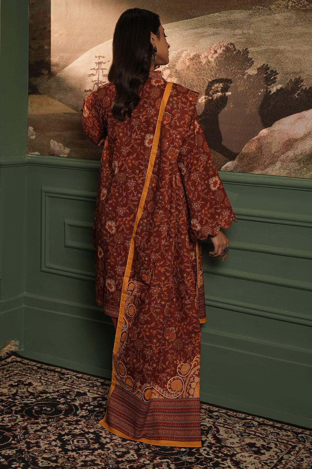 Zellbury | Unstitched 3 Piece Khaddar | Shirt Shalwar Dupatta - 0356 - Libasekhas