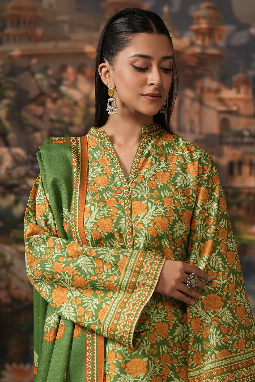 Zellbury | Unstitched 3 Piece Khaddar | Shirt Shalwar Dupatta - 0358 - House Of Zarish