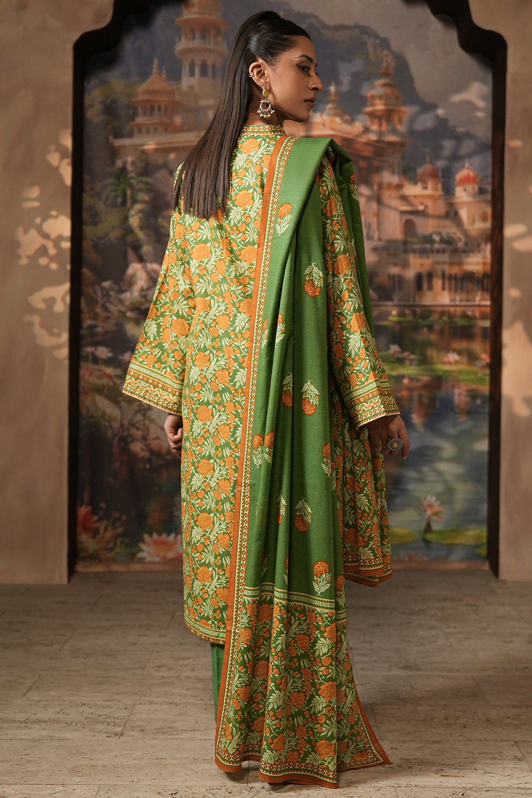 Zellbury | Unstitched 3 Piece Khaddar | Shirt Shalwar Dupatta - 0358 - House Of Zarish