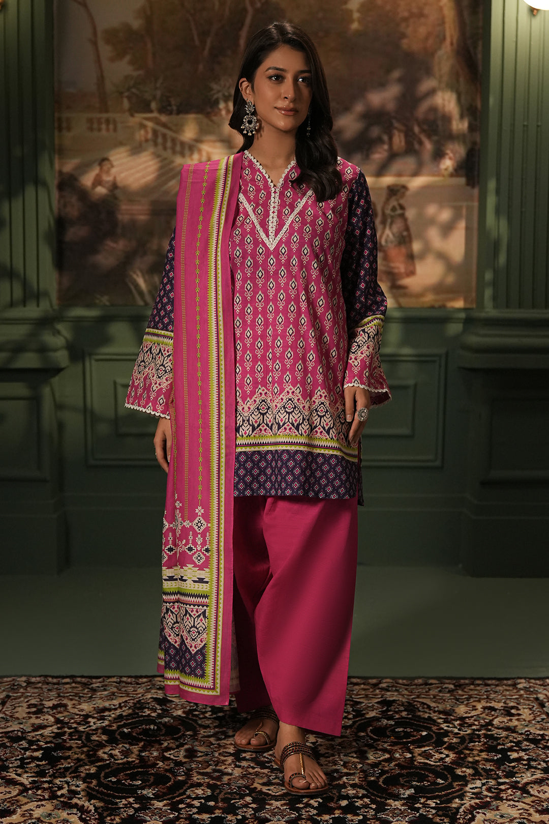 Zellbury | Unstitched 3 Piece Khaddar | Shirt Shalwar Dupatta - 0359 - House Of Zarish