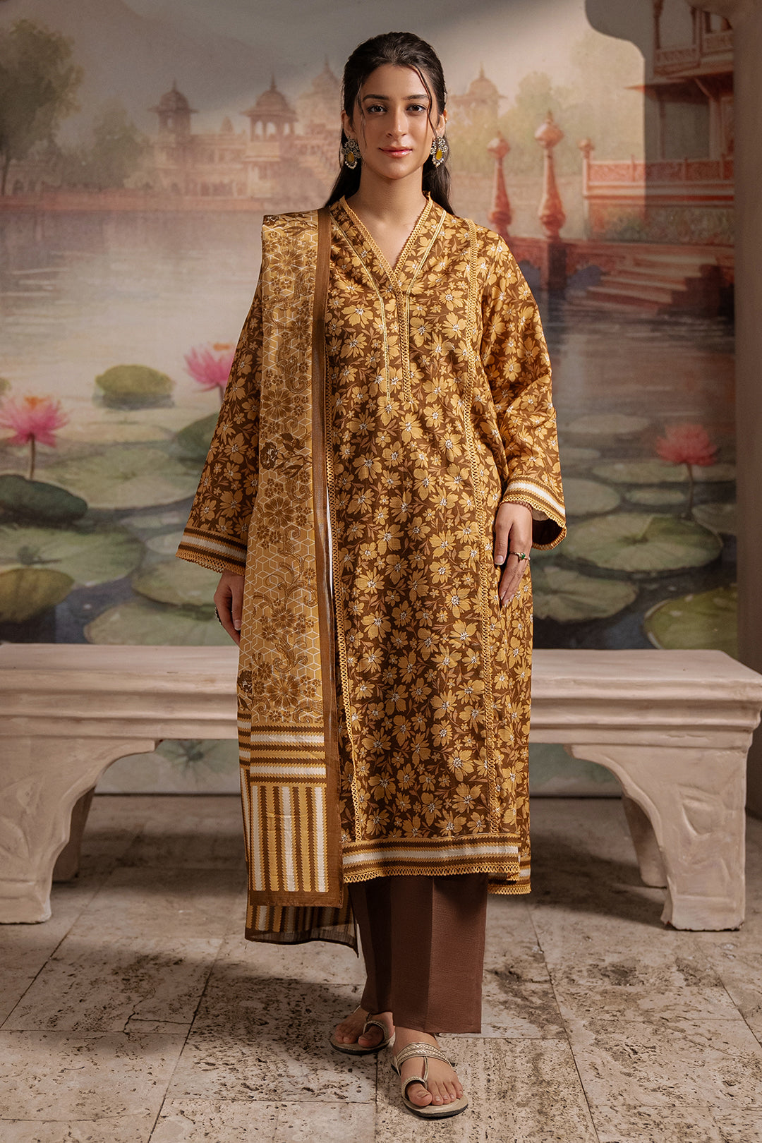 Zellbury | Unstitched 3 Piece Khaddar | Shirt Shalwar Dupatta - 0362 - House Of Zarish
