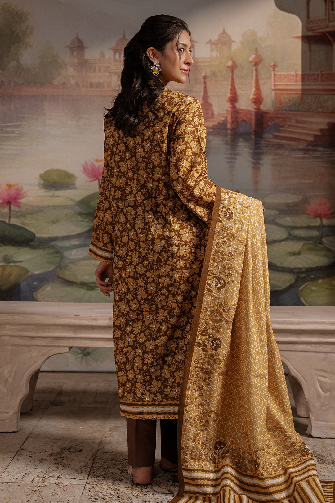 Zellbury | Unstitched 3 Piece Khaddar | Shirt Shalwar Dupatta - 0362 - House Of Zarish