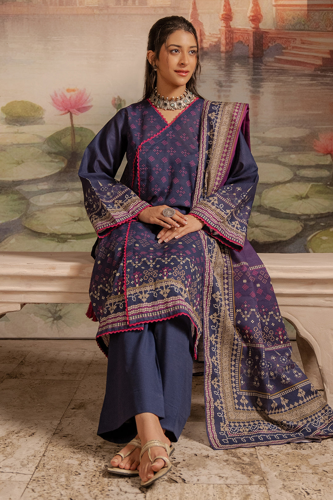 Zellbury | Unstitched 3 Piece Khaddar | Shirt Shalwar Dupatta - 0363 - House Of Zarish