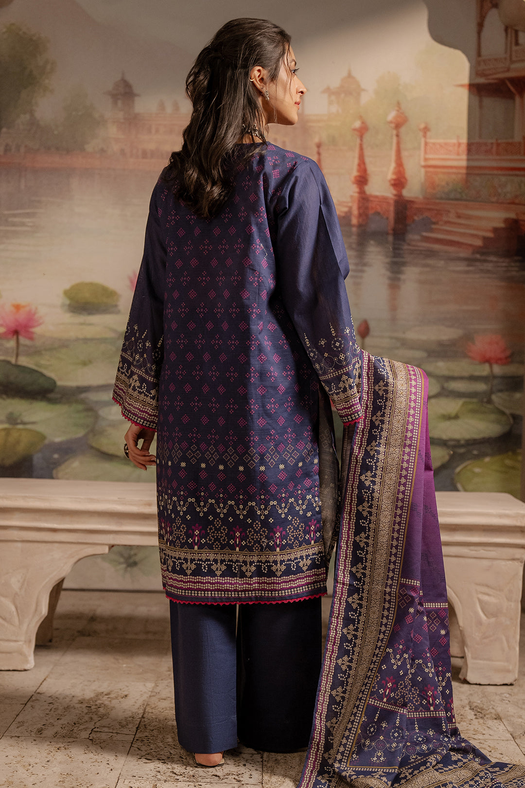 Zellbury | Unstitched 3 Piece Khaddar | Shirt Shalwar Dupatta - 0363 - House Of Zarish