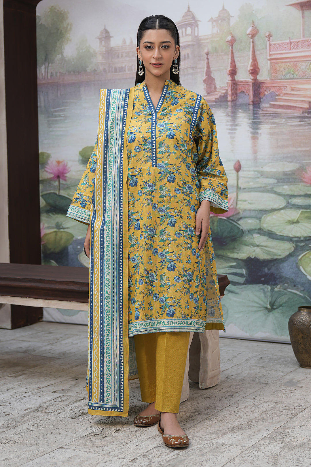 Zellbury | Unstitched 3 Piece Khaddar | Shirt Shalwar Dupatta - 0365 - House Of Zarish