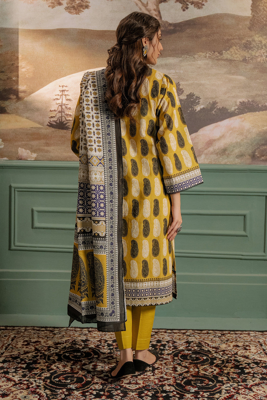 Zellbury | Unstitched 3 Piece Khaddar | Shirt Shalwar Dupatta - 0371 - House Of Zarish