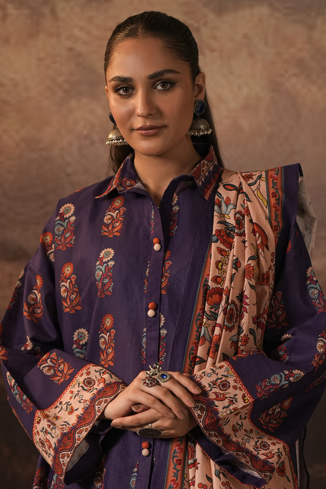 Zellbury | Unstitched 3 Piece Khaddar | Shirt Shalwar Dupatta - 0372 - House Of Zarish