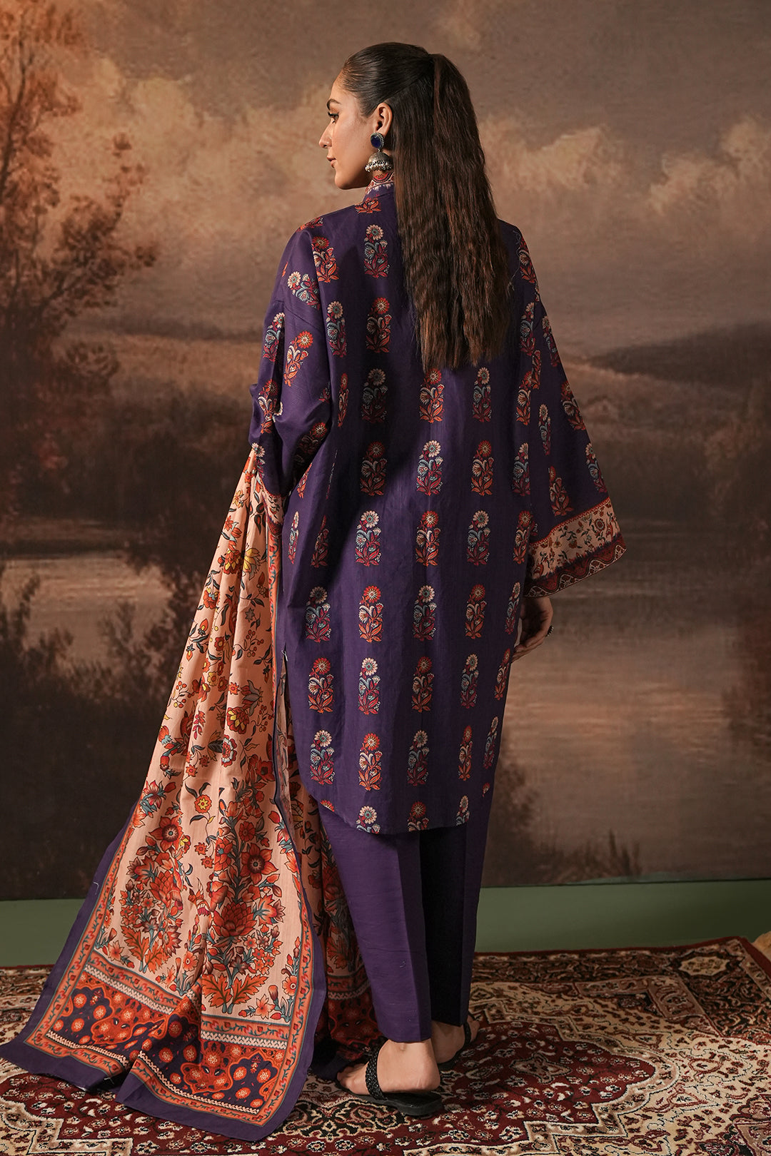 Zellbury | Unstitched 3 Piece Khaddar | Shirt Shalwar Dupatta - 0372 - House Of Zarish