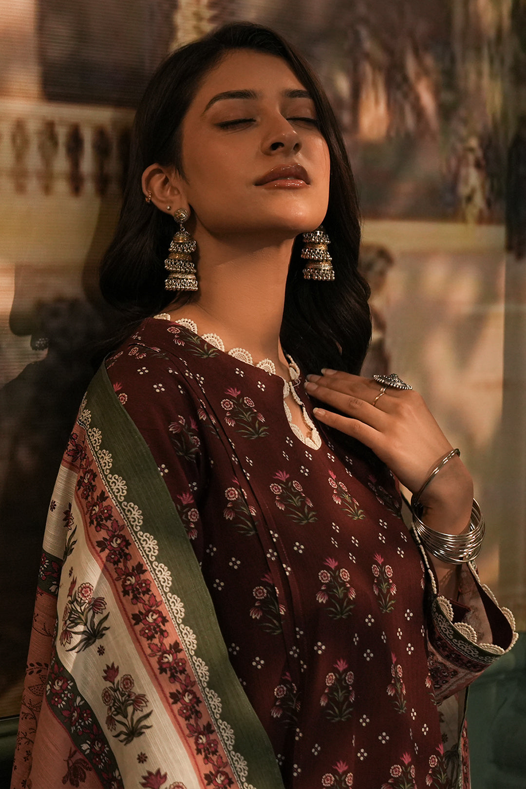 Zellbury | Unstitched 3 Piece Khaddar | Shirt Shalwar Dupatta - 0373 - House Of Zarish