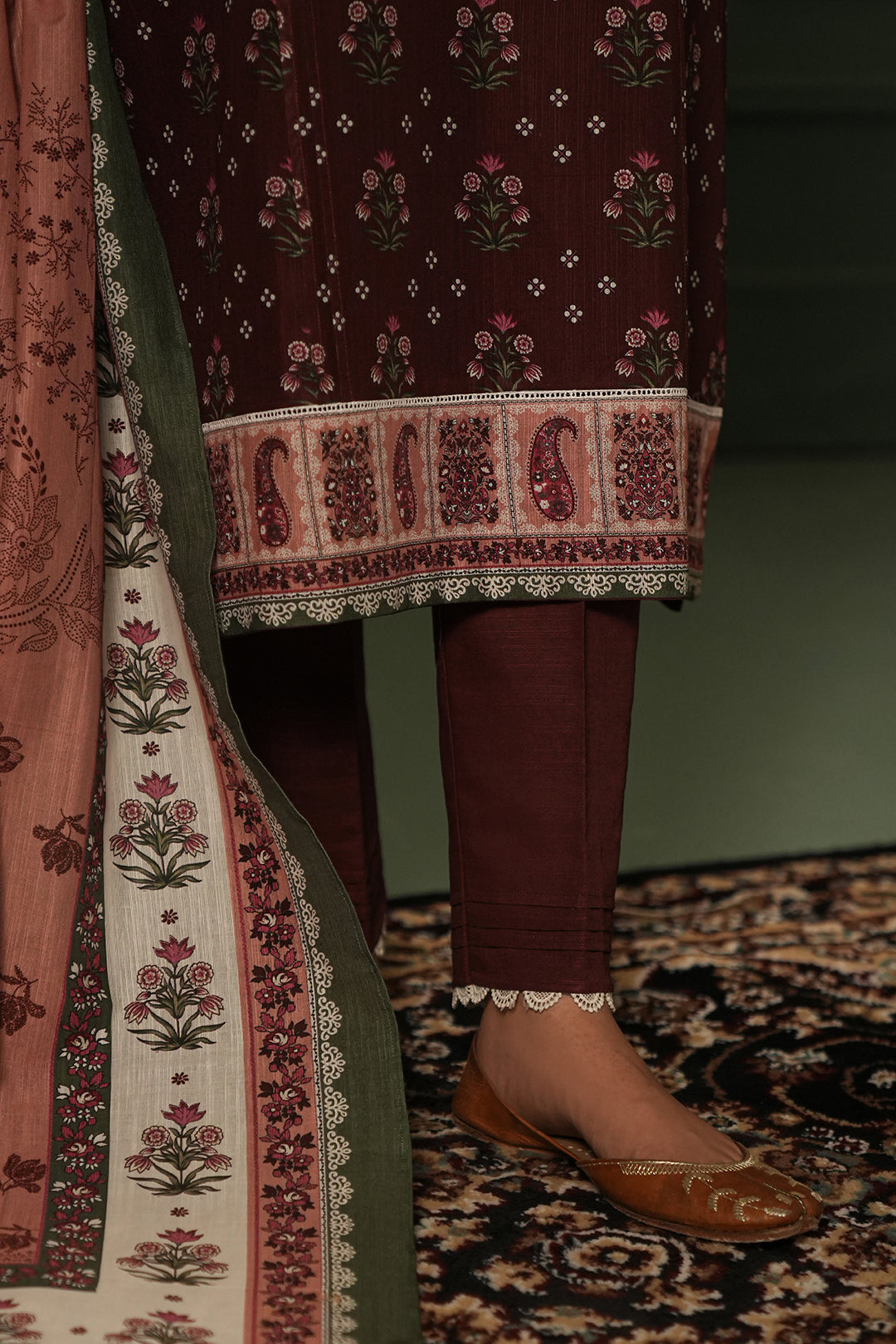 Zellbury | Unstitched 3 Piece Khaddar | Shirt Shalwar Dupatta - 0373 - House Of Zarish