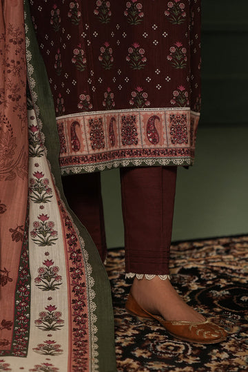 Zellbury | Unstitched 3 Piece Khaddar | Shirt Shalwar Dupatta - 0373 - House Of Zarish
