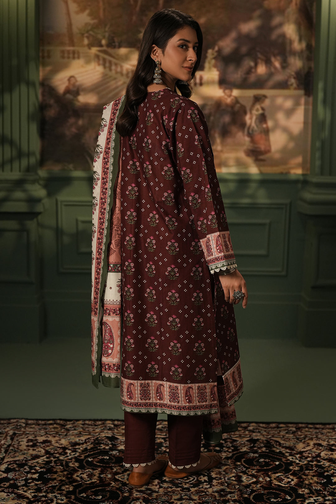 Zellbury | Unstitched 3 Piece Khaddar | Shirt Shalwar Dupatta - 0373 - House Of Zarish