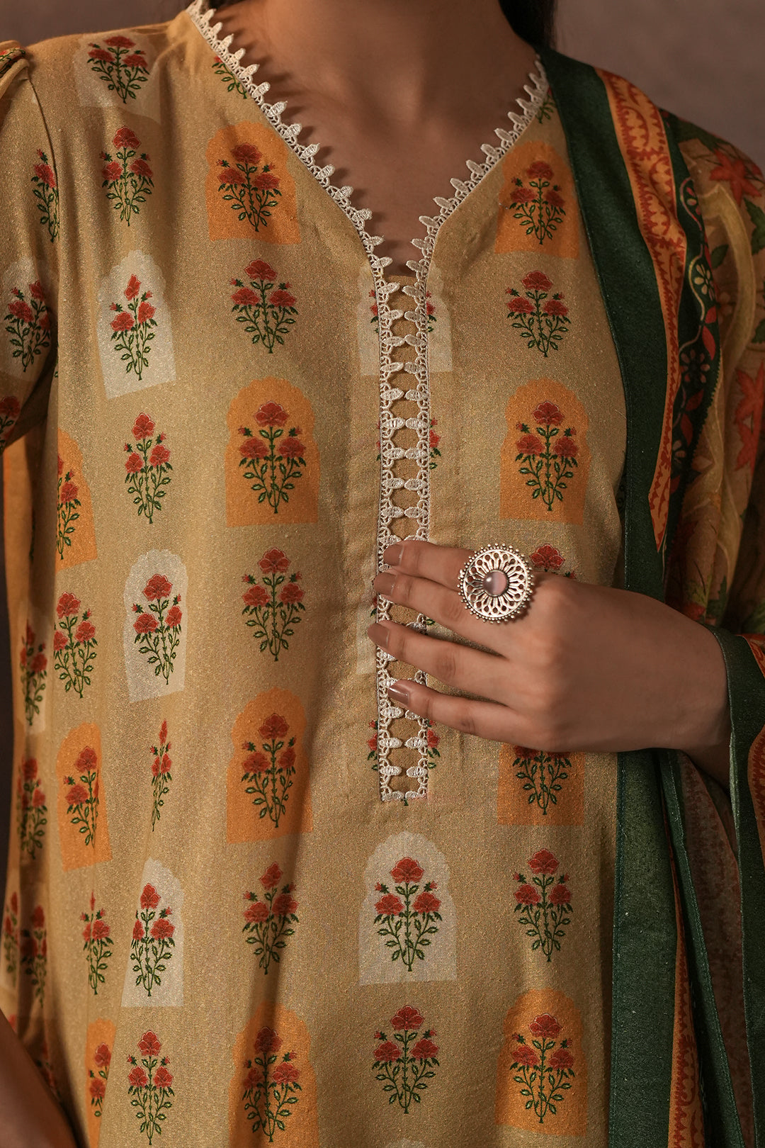 Zellbury | Unstitched 3 Piece Karandi | Shirt Shalwar Dupatta - 0379 - House Of Zarish