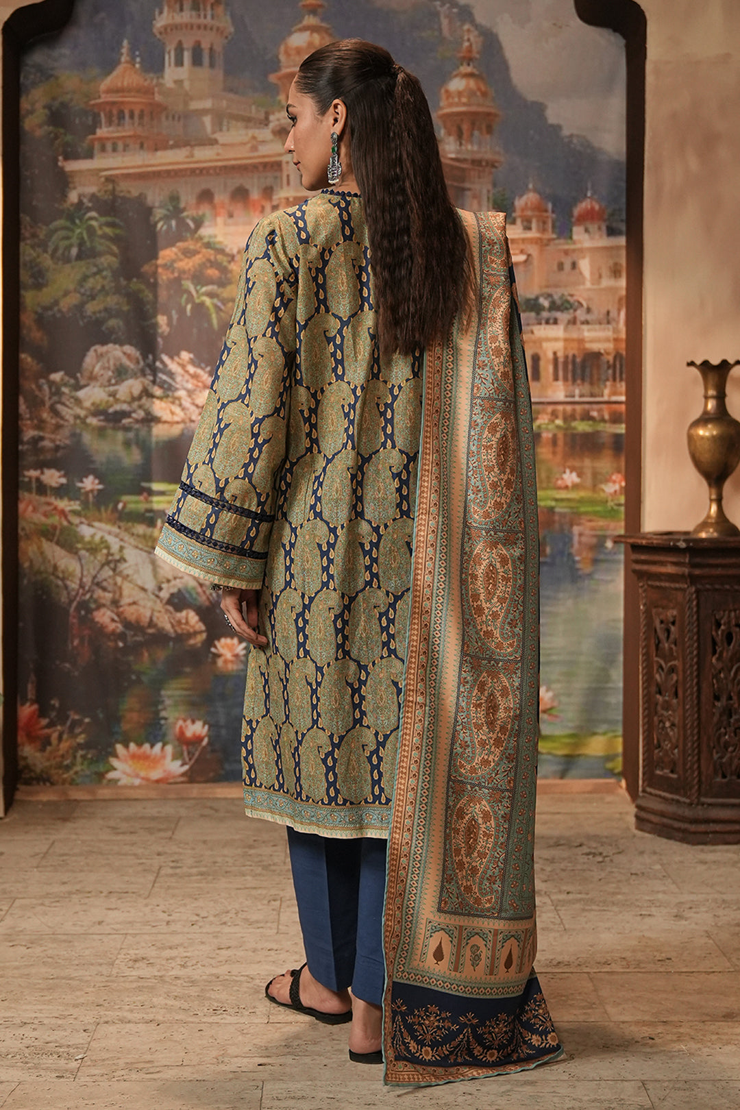 Zellbury | Unstitched 3 Piece Khaddar | Shirt Shalwar Shawl - 0381 - House Of Zarish