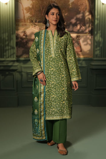 Zellbury | Unstitched 3 Piece Khaddar | Shirt Shalwar Shawl - 0384 - Libasekhas