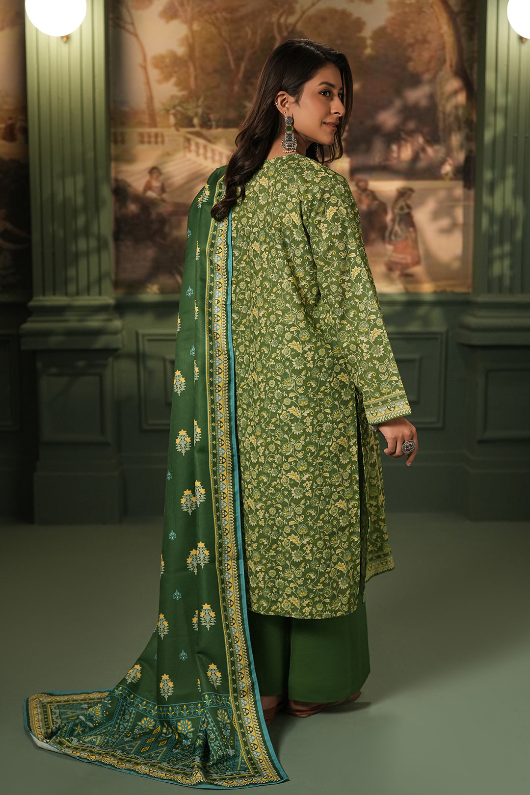 Zellbury | Unstitched 3 Piece Khaddar | Shirt Shalwar Shawl - 0384 - House Of Zarish