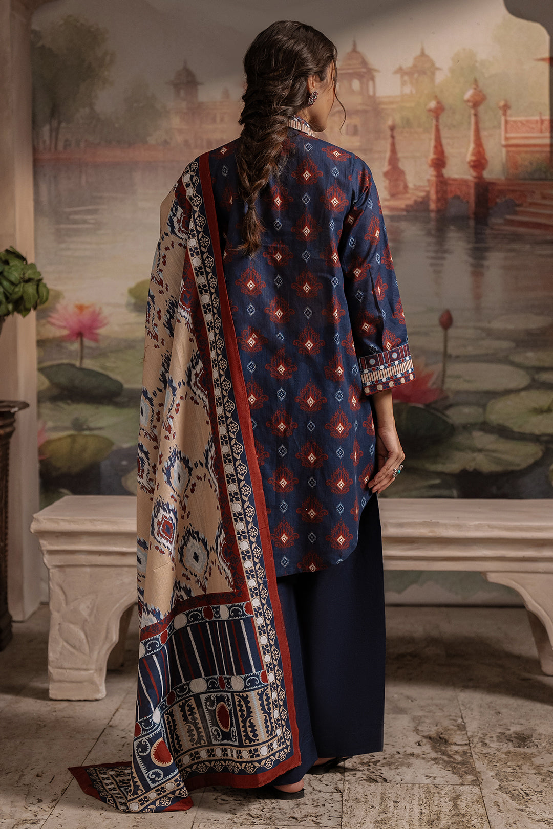Zellbury | Unstitched 3 Piece Khaddar | Shirt Shalwar Dupatta - 0387 - House Of Zarish